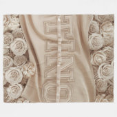 TINO刺繍バラ毛布 フリースブランケット (正面(横))