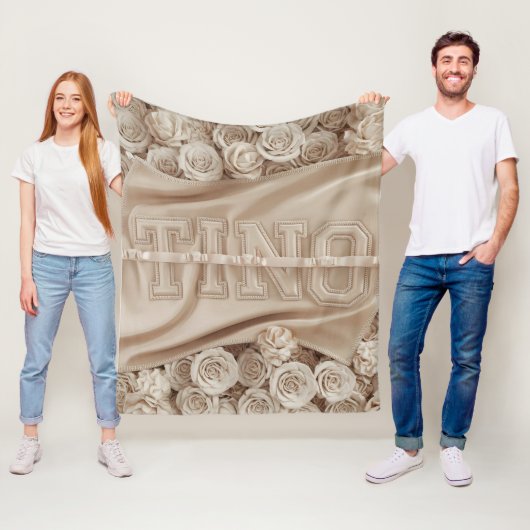 TINO刺繍バラ毛布 フリースブランケット (インサイチュ)