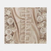 TINO刺繍バラ毛布 フリースブランケット (正面(横))