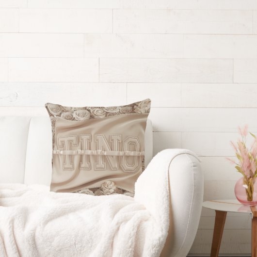 TINO刺繍バラ装飾用クッション クッション (ソファ)