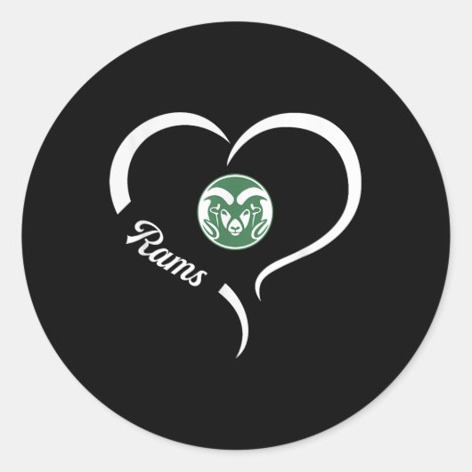 Tinora RamsロゴハーフハートスローガンHs ラウンドシール (正面)