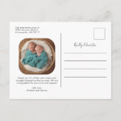 TINS 2度の賛美ベビー写真誕生の発表 案内ポストカード (裏面)