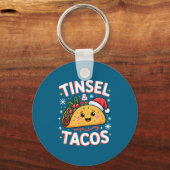Tinsel And Tacos Cute Christmas Mexican Food Fun キーホルダー (正面)