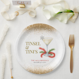 Tinsel and Tinis Christmas Holiday Party ペーパープレート