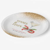 Tinsel and Tinis Christmas Holiday Party ペーパープレート (アングル)