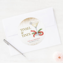 Tinsel and Tinis Christmas Holiday Party ラウンドシール
