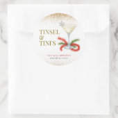 Tinsel and Tinis Christmas Holiday Party ラウンドシール (バッグ)