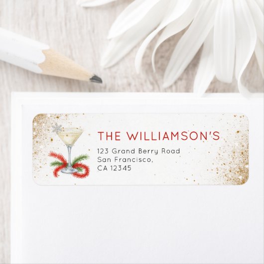 Tinsel and Tinis Christmas Holiday Party ラベル (インサイチュ)