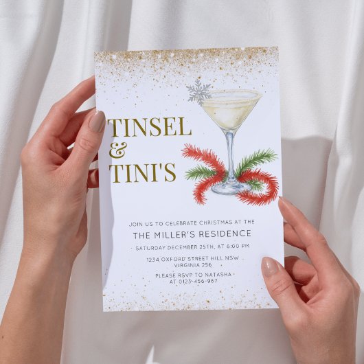 Tinsel and Tinis Christmas Holiday Party 招待状