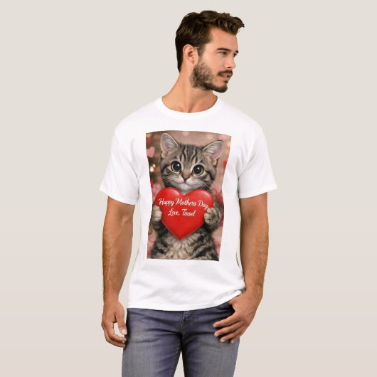 Tinsel "Happy Mother's Day Heart Kitten T-Shirt Tシャツ (正面フル)