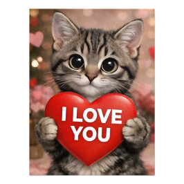 Tinsel the Christmas Kitten I Love You! Poster フォトプリント