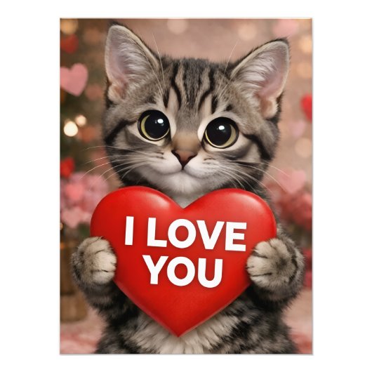 Tinsel the Christmas Kitten I Love You! Poster フォトプリント (正面)