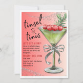 Tinsel & Tinis Holiday Party Invitation 招待状 (正面)