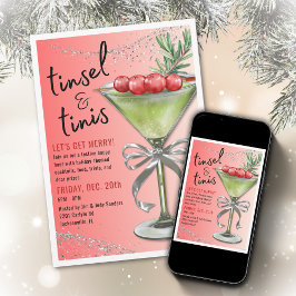 Tinsel & Tinis Holiday Party Invitation 招待状