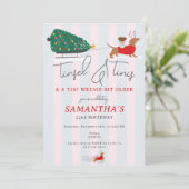 Tinsel & Tinis Tini Weenie Bit Christmas Birthday 招待状 (スタンド正面)