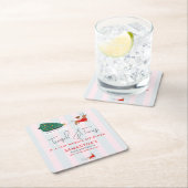 Tinsel & Tinis Tini Weenie Bit Older Xmas Doxie スクエアペーパーコースター (インサイチュ)