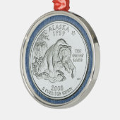 Tinted Alaska State Quarter Design メタルオーナメント (左)