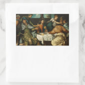 Tintoretto – エマウスの夕食 長方形シール (バッグ)
