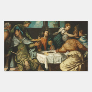 Tintoretto – エマウスの夕食 長方形シール