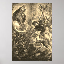 Tintoretto - Kampf des Erzengels Michael mit Satan ポスター