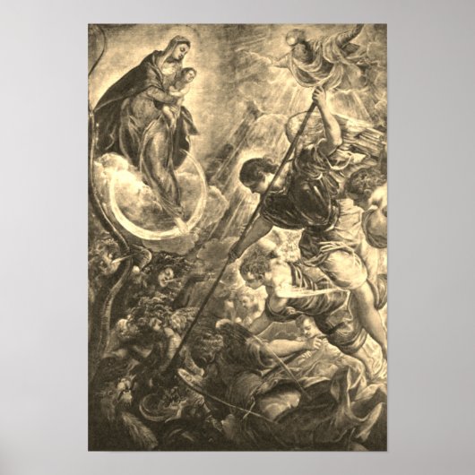 Tintoretto - Kampf des Erzengels Michael mit Satan ポスター (正面)