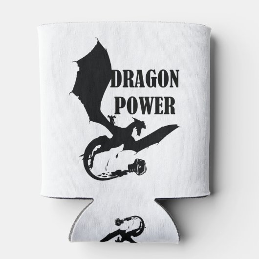 Tintta derramada forma Dragon en negro 2 缶クーラー (裏面)