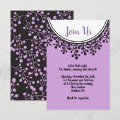 TINYつる植物円形バルミツワー披露宴カード 招待状 (正面/裏面)