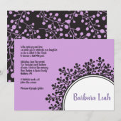 TINYつる植物円形バルミツワー招待状 招待状 (正面/裏面)