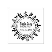 TINYつる植物円形差出人住所スタンプ ラバースタンプ (インプリント)