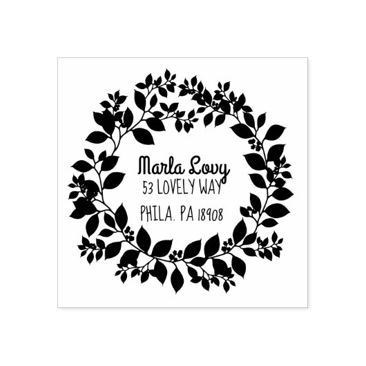 TINYつる植物差出人住所スタンプ ラバースタンプ (インプリント)