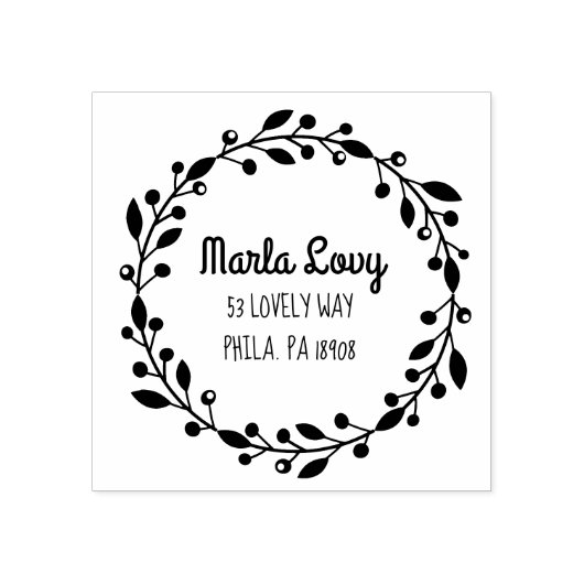 TINYつる植物差出人住所スタンプ ラバースタンプ (インプリント)