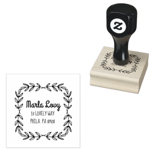 TINYつる植物差出人住所スタンプ ラバースタンプ (押印)