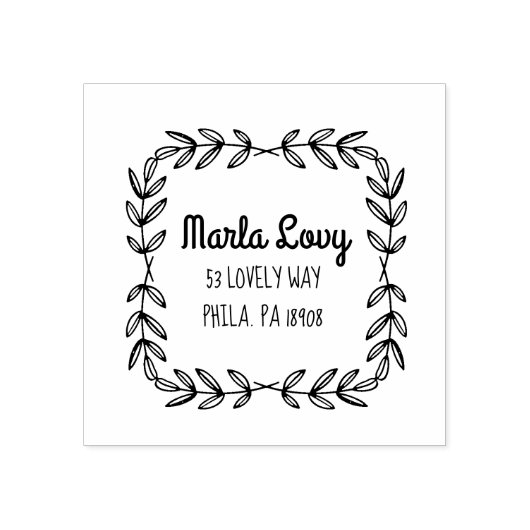 TINYつる植物差出人住所スタンプ ラバースタンプ (インプリント)