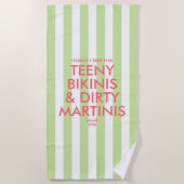 tinyビキニとダーティマーティン バッハ クラブ ストライプ ビーチタオル (正面)