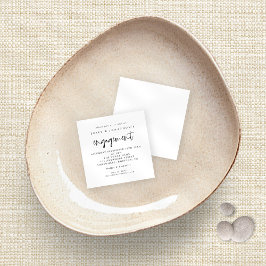 TINY|シンプル白黒婚約招待状 ノートカード