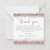 TINY|バラ金ゴールドグリッター写真婚約ありがとう ノートカード (正面)