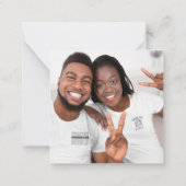 TINY|バラ金ゴールドグリッター写真婚約ありがとう ノートカード (裏面)