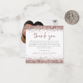 TINY|バラ金ゴールドグリッター写真婚約ありがとう ノートカード (正面/裏面インサイチュ)