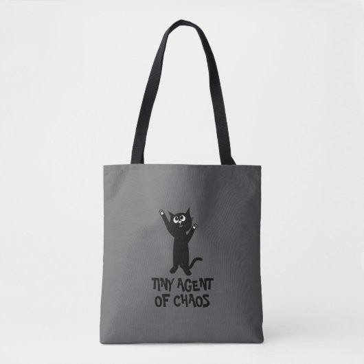 Tiny Agent of Chaos 黒猫トートバッグ トートバッグ (正面)