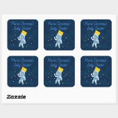 Tiny Astronaut Baby Shower Sticker スクエアシール (シート)