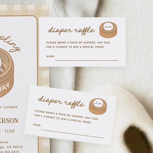 Tiny Bao Bao Baby Shower Diaper Raffle Tickets エンクロージャーカード