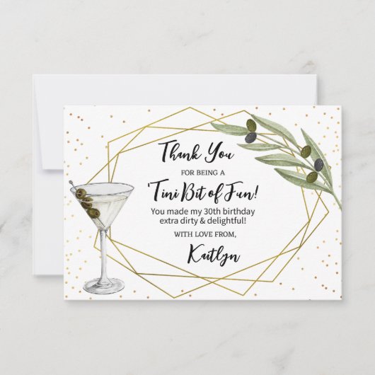 Tiny Bit Of Fun Martini Soiree サンキューカード (正面)