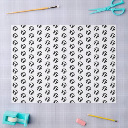 tiny black white volleyballs pattern 薄葉紙 (クラフト)
