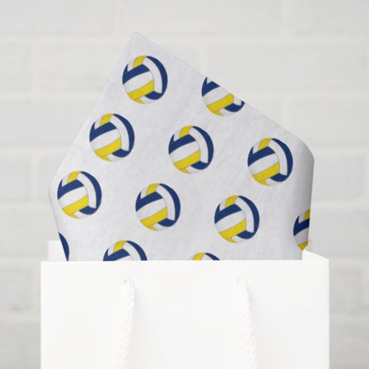 tiny blue gold volleyballs pattern 薄葉紙 (ギフトバッグ)