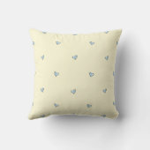 Tiny Blue Heart Print Nursery Throw Pillow クッション (裏面)