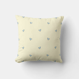 Tiny Blue Heart Print Nursery Throw Pillow クッション