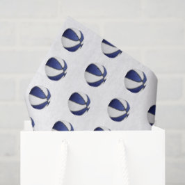 tiny blue white basketballs pattern 薄葉紙