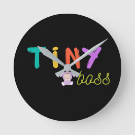 Tiny Boss かわいいうさぎ 赤ちゃん 色とりどり ナースリー ウォールアート ラウンド壁時計