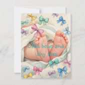 Tiny Bows and Toes デジタルダウンロード招待状 招待状 (正面)
