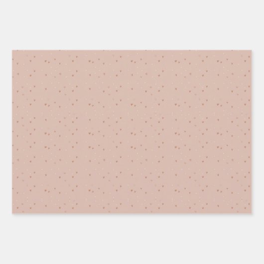 Tiny brown Hearts  ラッピングペーパーシート (正面3)